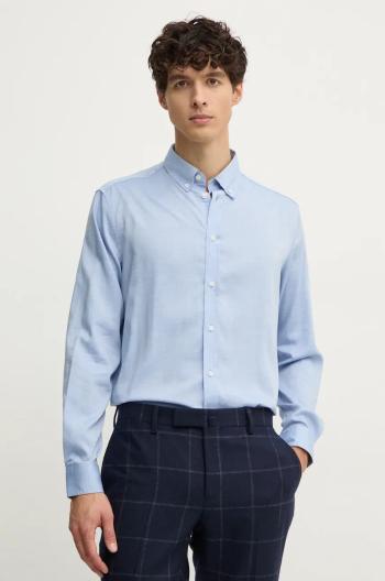 Košile Sisley pánská, modrá barva, regular, s límečkem button-down, 5SEQSQ049