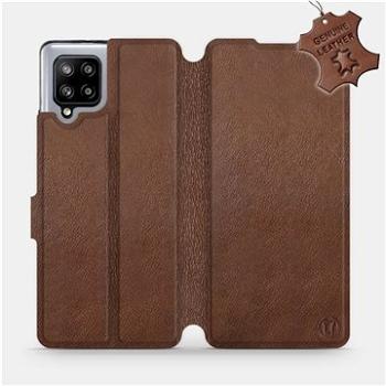 Flipové pouzdro na mobil Samsung Galaxy A42 5G - Hnědé - kožené -  Brown Leather (5903516404070)