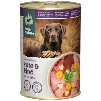 6x400g Pure Nature Adult Pulyka & marha nedves kutyatáp