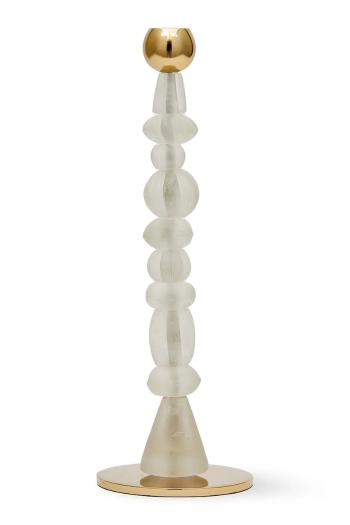 Pols Potten dekoratív gyertyatartó Beads S/12 x 34 cm bézs