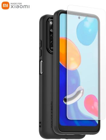 Telefon tok OEM Made for Xiaomi TPU tok + edzett üveg a Xiaomi Redmi Note 11/11s Black számára