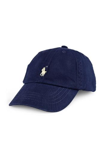 Bavlněná čepice Polo Ralph Lauren tmavomodrá barva, hladká