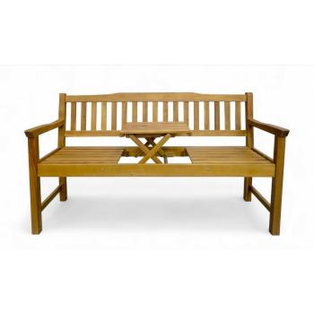 Bancă din lemn cu masă Eva, 150 x 60 x 88 cm