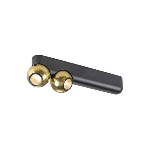 BIG WHITE (SLV) DYSKO Přisazené nástěnné a stropní svítidlo, dvojité, PHASE, 2700K, 13 W, 36°, černé / zlaté 1010306