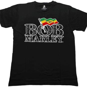 Bob Marley Tričko Flag Logo Unisex Black L