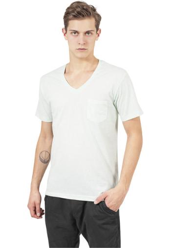 Urban Classics Melange V-Neck Pocket Tee mint/white - L