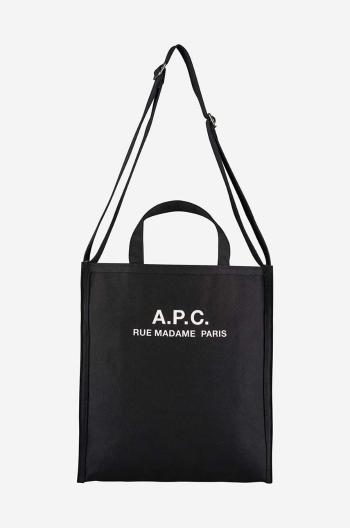 Taška A.P.C. A.P.C. Cabas Recuperation CODBM-H61318 BLACK černá barva