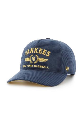 Manšestrová kšiltovka 47 brand MLB New York Yankees tmavomodrá barva, s aplikací, B-SKYLC17EWP-NY