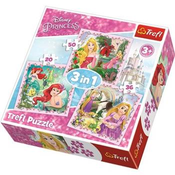 Trefl Puzzle Disney princezny se zvířecími přáteli 3v1 (20,36,50 dílků) (5900511348422)