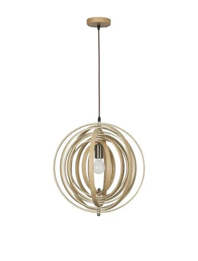 NOVA LUCE závěsné svítidlo ASCO přírodní dřevo hnědý textilní kabel E27 1x12W 230V IP20 bez žárovky 9138062