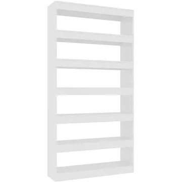 Shumee dělicí stěna bílá lesklá 100×30×198cm kompozitní dřevo, 811778 (811778)