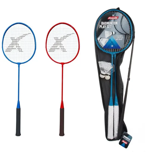 Sada badminton pálky 2ks + míček 2ks 65 cm 2 barvy v pouzdře