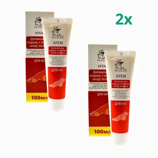 Zvýhodněný set: 2x Krém pro péči o nohy, patní ostruhy, halluxy a dnu - 100ml - Ecolek