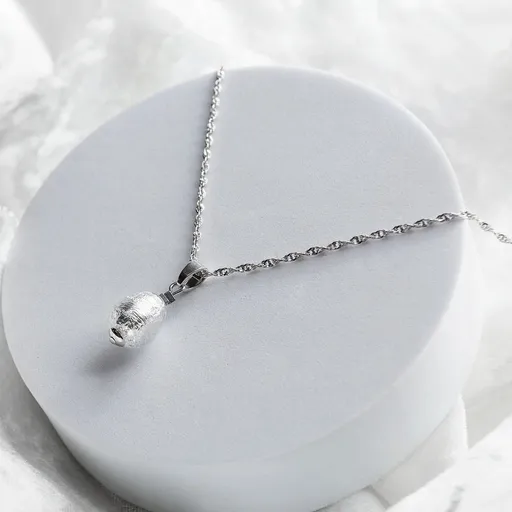 Lampglas Náhrdelník Moon Nude s ryzím stříbrem NNM4/AG/RHO 45 cm