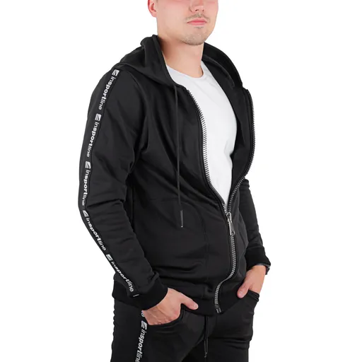 Pánská tepláková bunda inSPORTline Comfyhoodie Man černá XL