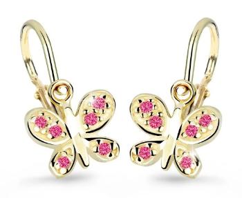 Cutie Jewellery Zlaté dětské náušnice C2748-10-X-1 fuchsiová