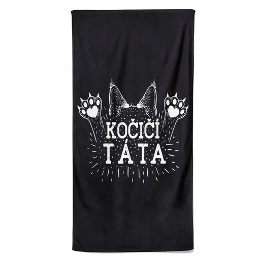 Osuška Kočičí táta – tlapky (Velikost osušky: 70x140cm)