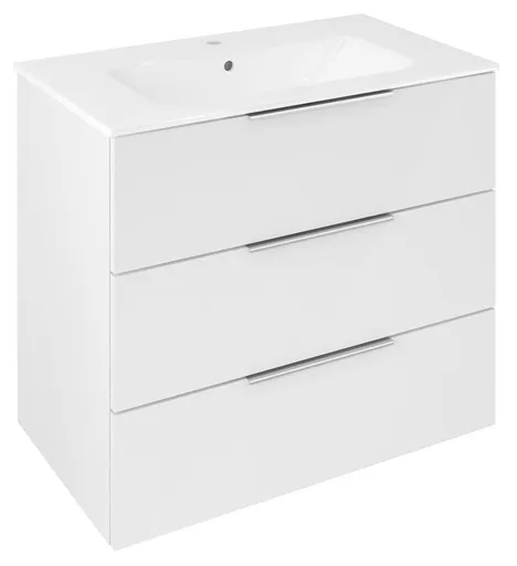 SAPHO CIRASA umyvadlová skříňka 79,8x75x46cm, 3x zásuvka, bílá lesk CR831-3030