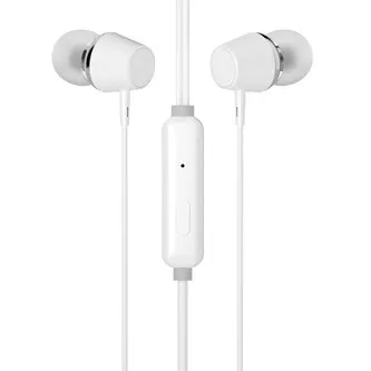 HP DHE-7000 sluchátka s mikrofonem, drátová, bílá, 2.0, špuntová typ 3.5 mm jack