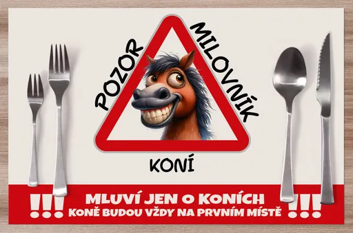 Prostírání Pozor milovník koní