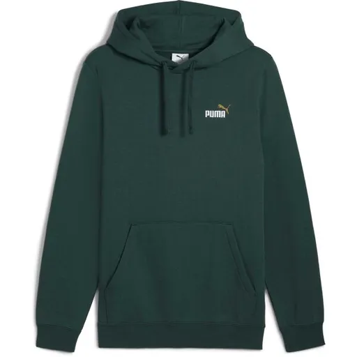 Puma ESSENTIALS 2 COLOR SMALL NO 1 LOGO HOODIE Pánská mikina, tmavě zelená, velikost