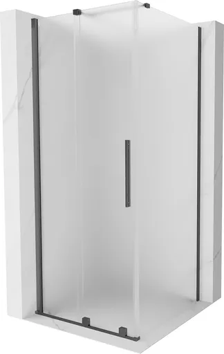 MEXEN/S Velar sprchový kout, posuvné dveře 110 x 110, dekor, grafit kartáčovaná 871-110-110-31-66