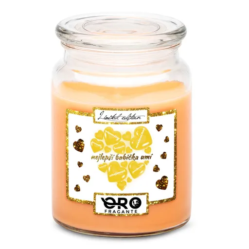 Svíčka Nejlepší babička umí (Vůně svíčky: Tropické ovoce)