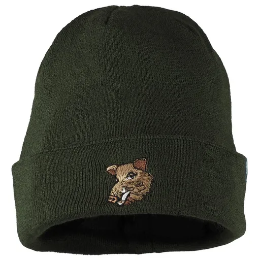Bontis Pletená čepice s výšivkou Divočák - Olivová
