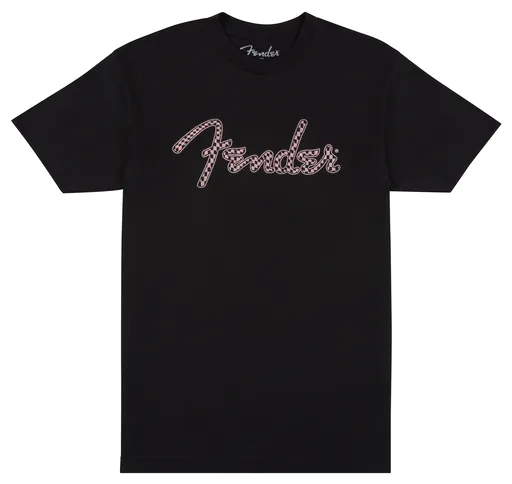 Fender Spaghetti Logo Wavy Checker Tee Pink L