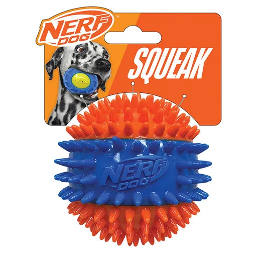 NERF DOG Hračka pro psy pískací míček se spiky 6,9 cm