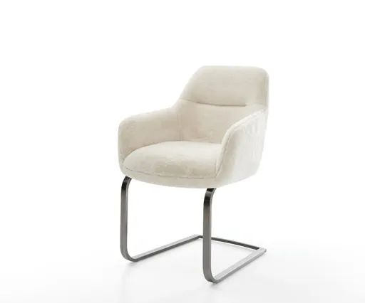 Jídelní židle Pejo-Flex plyšový manšestr krémová-bílá jídelní