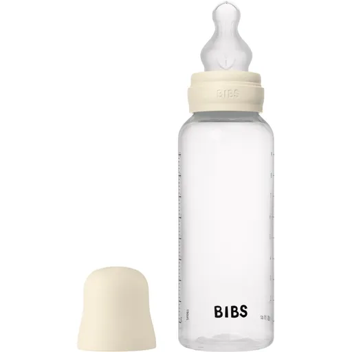 BIBS Anti-Colic Baby Bottle Silicone antikoliková lahev se silikonovým dudlíkem Ivory 270 ml