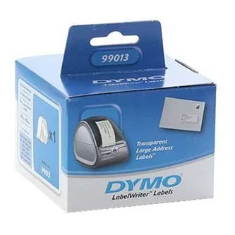 Dymo 99013, S0722410, 36mm x 89mm, průhledné papírové štítky