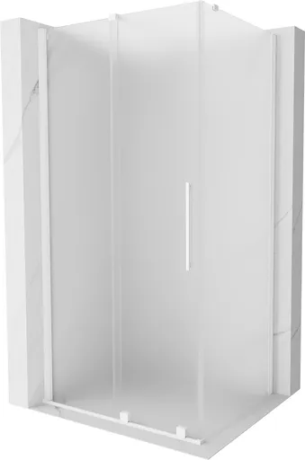 MEXEN/S Velar sprchový kout, posuvné dveře 90 x 80, dekor, bílá 871-090-080-31-20