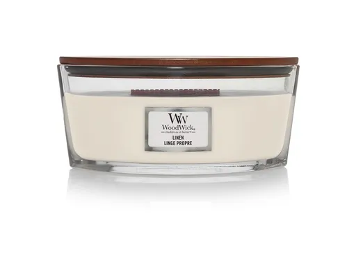 WoodWick Vonná svíčka loď Linen 453,6 g
