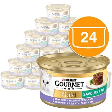 Gourmet gold Savoury Cake s jehněčím a zelenými fazolkami 24 × 85 g (7613035465701)