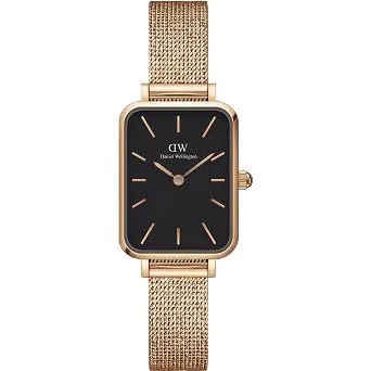DANIEL WELLINGTON Quadro Pressed Mesh Rose gold/Black (7315030022049)