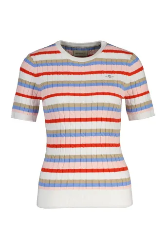 SVETR GANT STRETCH COTTON CABLE STRIPE SS MULTICOLOR