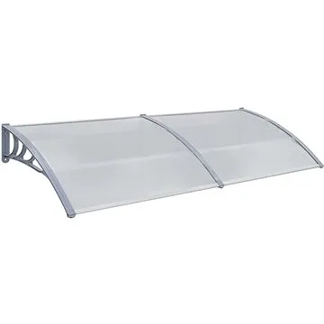 Vchodová stříška šedá 300 x 100 cm polykarbonát (45632)