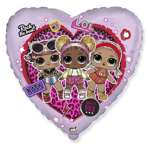 Balónek foliový srdce LOL 45 cm - Flexmetal