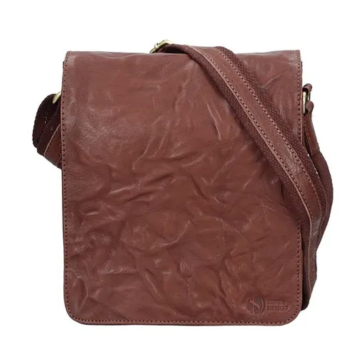 Pánská kožená taška přes rameno SendiDesign Stefano - tmavě hnědá