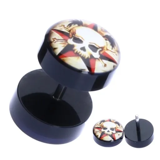 Falešný plug s akrylovými válečky - lebka s hnáty a hvězdou