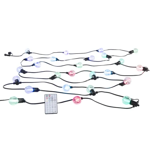 FANEUROPE FAN EUROPE Řetězové LED osvětlení Picnic, 12 x žárovka E12 RGB, včetně dálkového ovladače, délka 7,32 m