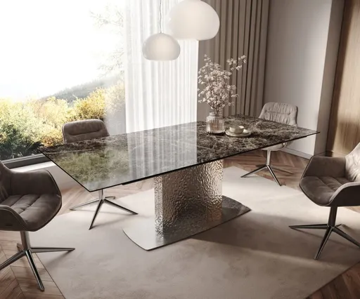 Jídelní stůl Edge 180-220x100 keramika Laminam® Emperador Extra