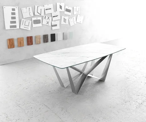 Jídelní stůl na hraně ve tvaru lodi 200x100cm Laminam®