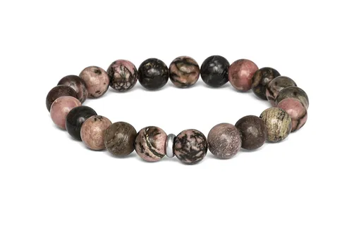 Agato Korálkový náramek z rodonitu MINK140/17