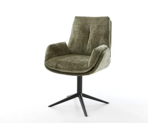 Jídelní židle Clea-Flex žinylka olivová podnož černá houpací