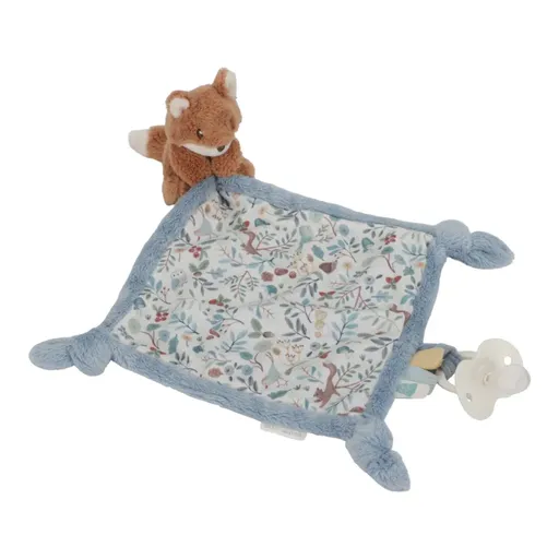Little Dutch Forest Friends Cuddle Cloth usínáček s klipem 0 m+ Blue 1 ks