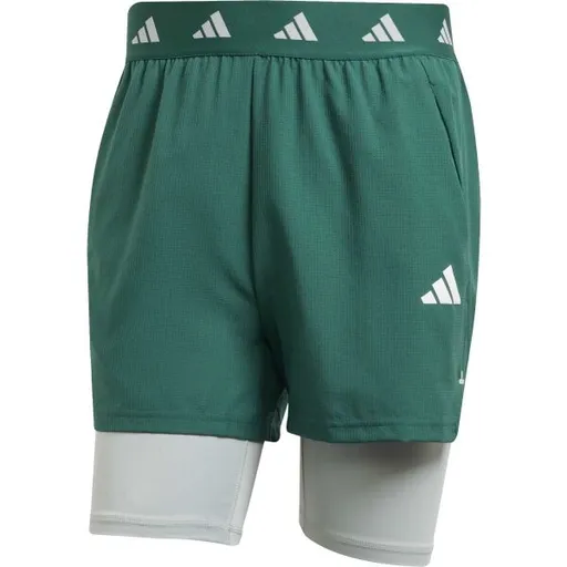 adidas GYM+ 2IN1 SHORT Pánské sportovní kraťasy, zelená, velikost XXL