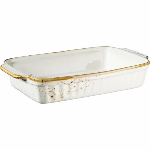 Mäser Zapékací mísa Pintar White hnědé tečky 30 x 18,6 cm, M